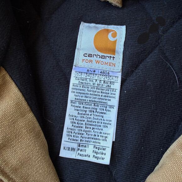 Carhartt WOMENS WJ130 BRN brown hooded work wear jacket - Picture 5 of 8